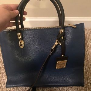 Blue Valentina Leather Handbag